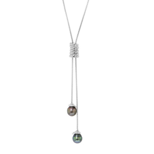  Poerava Sterling silver neclace with Tahitian pearls