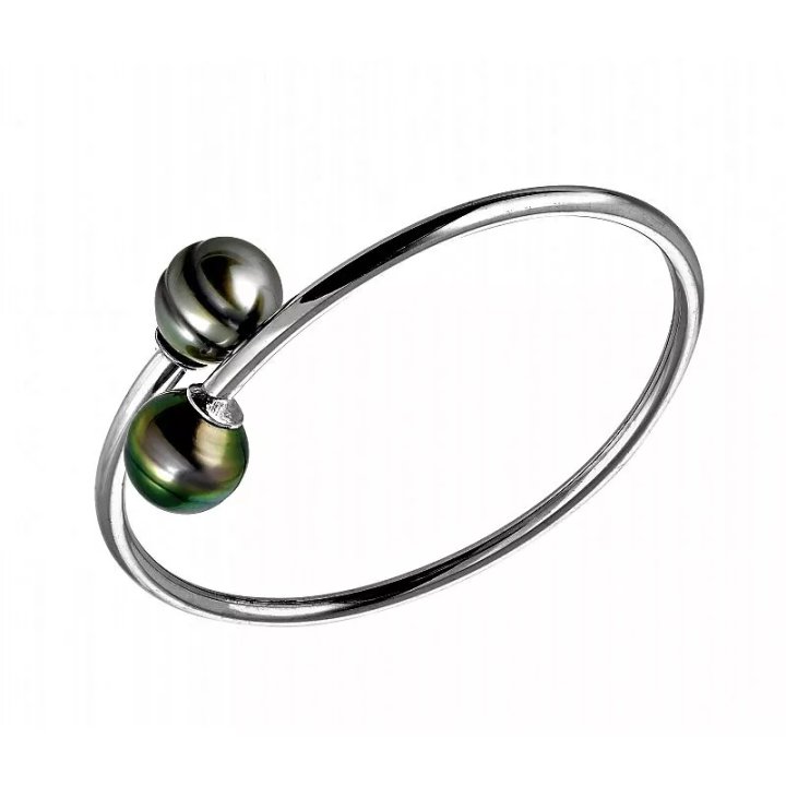 Armreif aus Silber mit Circlé-Tahiti-Perlen