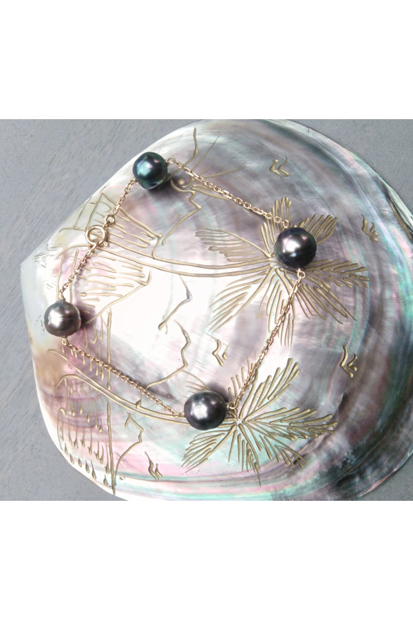 Bracelet En Or 18 Carats Avec Perles - Poids 18,03 Grammes - Magnifique Bijou Occasion