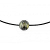 Leather necklace with a carved Tahitian pearl