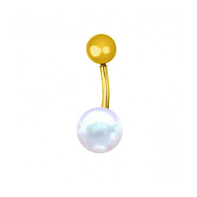 Pink pearl and gold piercing