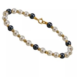 Pulsera Cristina de oro de 18 quilates con perlas de agua dulce