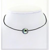 Pear circled  shaped  pearl  cotton necklace
