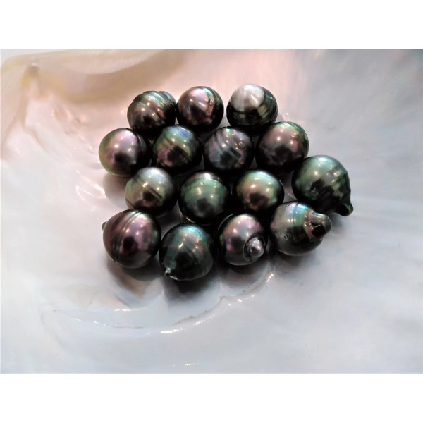 Leather bracelet and Tahitian pearl collection - Poemana