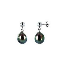 Caline 18k gold earrings with Tahitian pearls