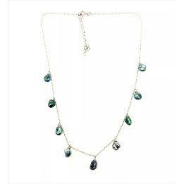Sterling silver necklace with Tahitian keshis Tahuata