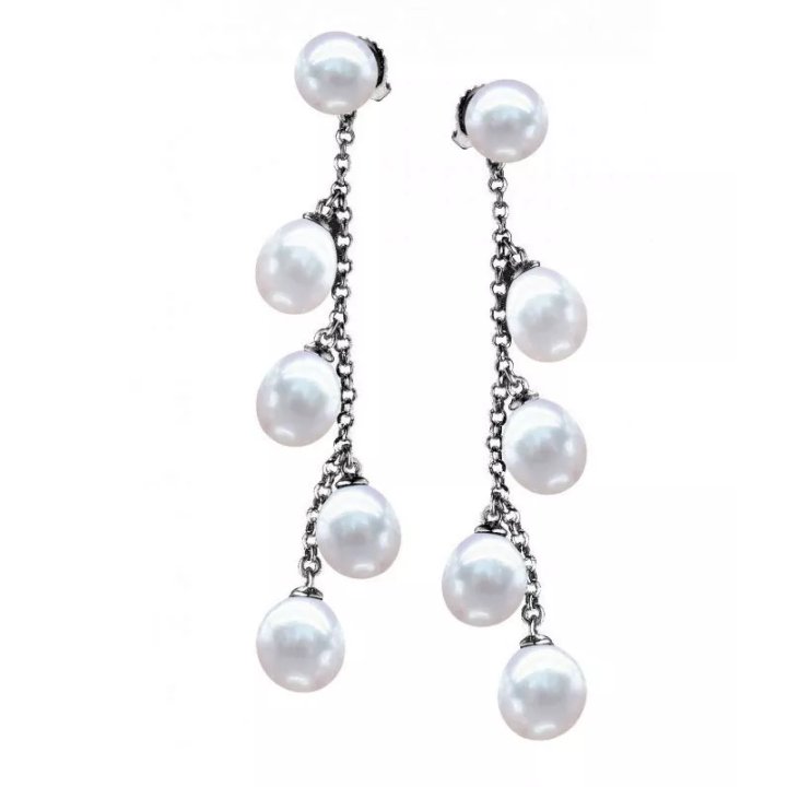 Orecchini Cotton Candy in argento con perle d'acqua dolce