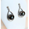 Boucles d’oreilles argent perles de Tahiti rondes Tahaa. Poemana