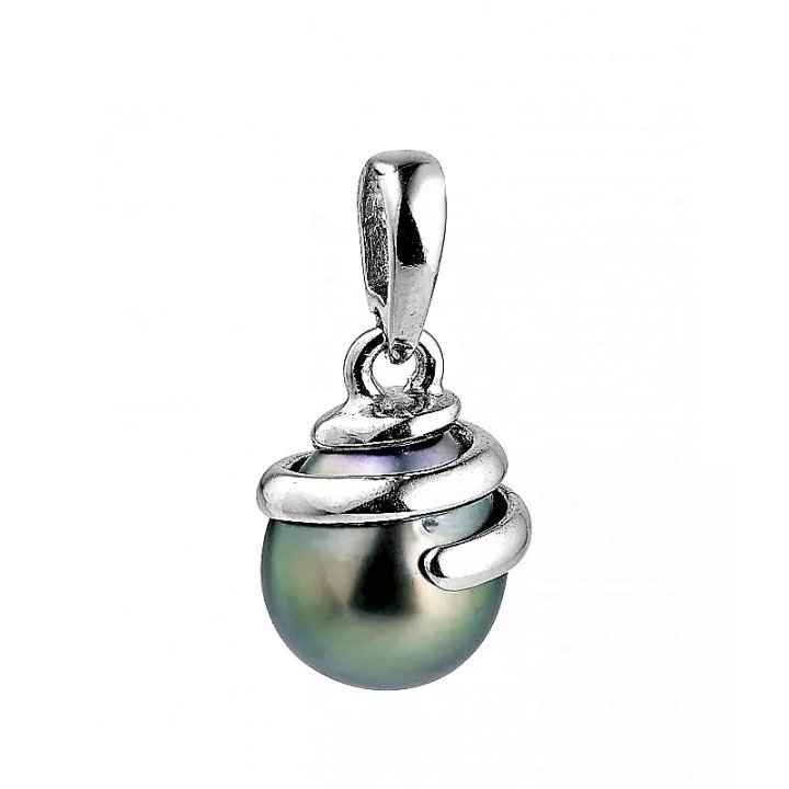 Anhänger Venus aus Silber mit birnenförmiger Tahiti-Perle