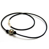 Surf leather and Tahitian pearl necklace