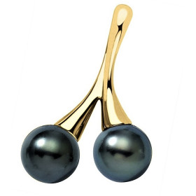 Divine 18k gold pendant with Tahitian pearls