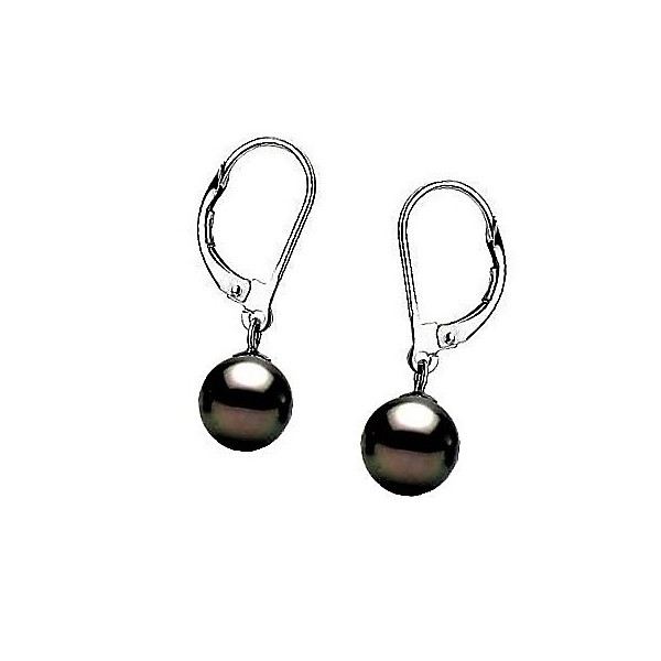 Fiona silver and Tahitian pearl earrings