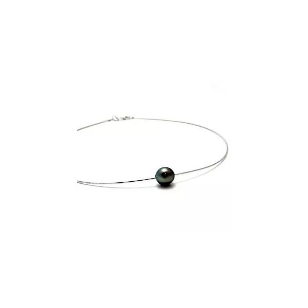 Essentiel Tahitian pearl silver necklace