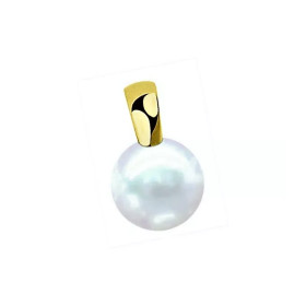Pendentif or 18k et perle de culture eau douce ronde