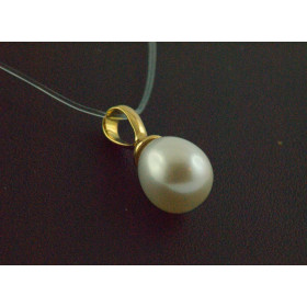 Pendentif or 18k et perle de culture blanche Betty - Poemana