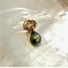 Ninon 3 gold pendant with a pear shaped Tahitian pearl