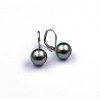18k gold hanging earrings with Tahitian pearls