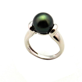 Maria Sterling silver ring with Tahitian pearl