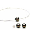 Parure argent et perles de Tahiti rondes Vatina