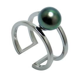 Bague argent perle dextahiti ronde Helen