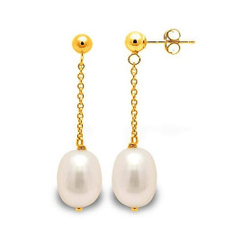 Luna cultured pearl 18k gold earrings