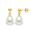 Eva gold and white cultured pearl earrings