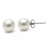 Romance freshwater pearl silver ear studs