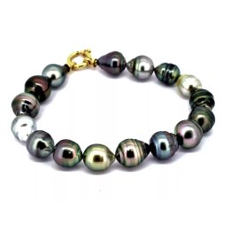 Bracelet  perles de Tahiti cerclées