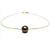 Gold necklace with a Tahitian pearl