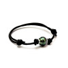 Leather bracelet and circled Tahitian pearl collection