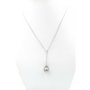 Azur sterling silver and Tahitian pearl hanging necklace