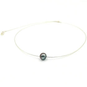 Essentiel Tahitian pearl silver necklace