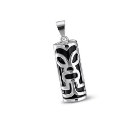 Pendentif Tiki argent et onyx Force