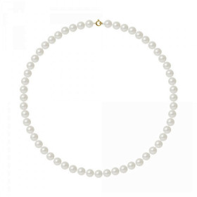 Collier de perles de culture blanches rondes 7-7,5 mm