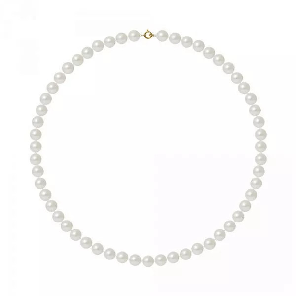 Collier de perles de culture blanches rondes 7-7,5 mm