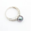 Tehei silver and Tahitian pearl ring