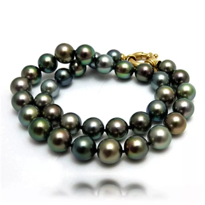 Collana di perle coltivate di Tahiti tonde 9-10 mm