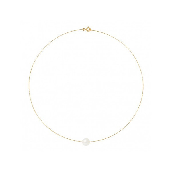 18k gold cable and freshwater pearl necklace