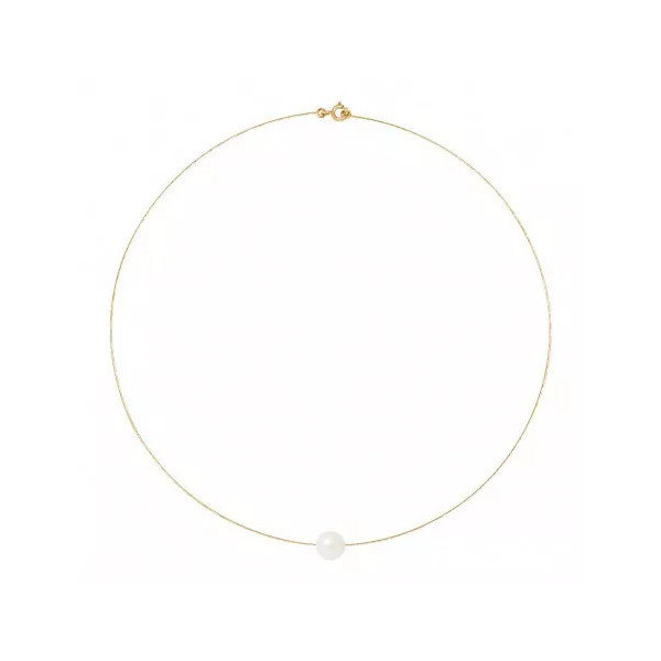 18k gold cable and freshwater pearl necklace