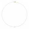 18k gold cable and freshwater pearl necklace