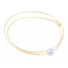 18k gold cable and freshwater pearl necklace