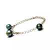 Sterling silver bracelet with Tahitian pearls in charms