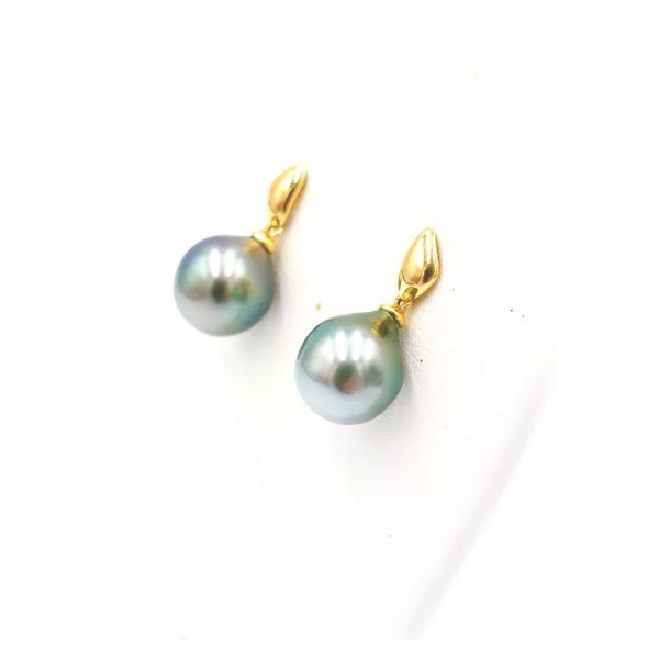 Boucles d'oreilles or jaune 18k perles de Tahiti Elise