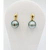 Boucles d'oreilles or jaune 18k perles de Tahiti