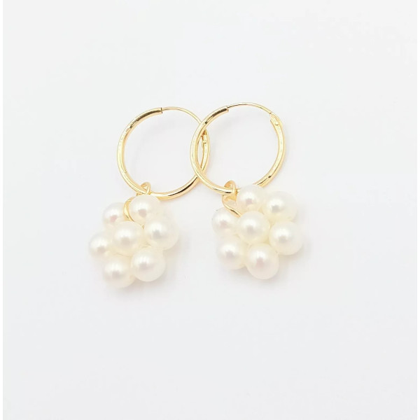 Boucles d'oreilles or 18k perles eau douce