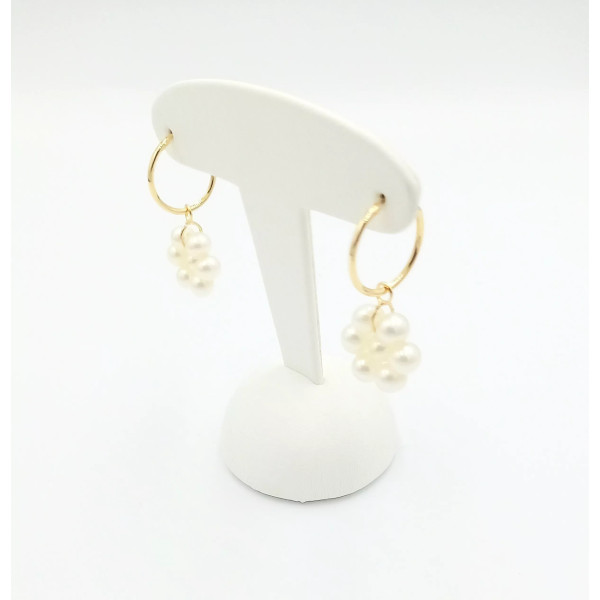 Boucles d'oreilles or 18k perles eau douce