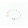 Romance cultured pearl sterling silver bangle