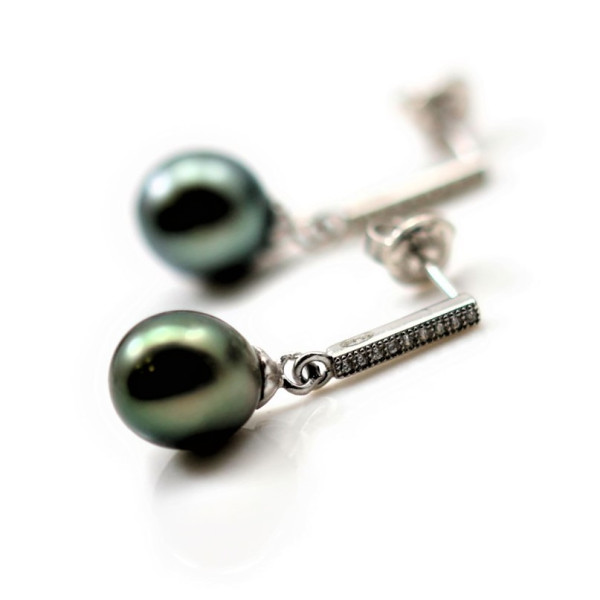 Valeria sterling silver with Tahitian pearls- Poemana bijoux