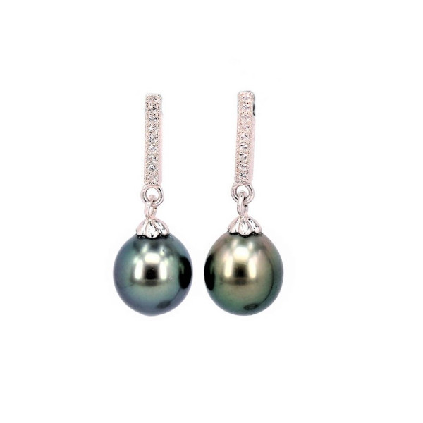 Valeria sterling silver with Tahitian pearls- Poemana bijoux