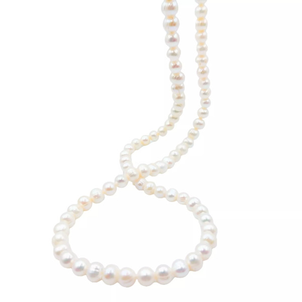 Sophia white long necklace of cultured pearls